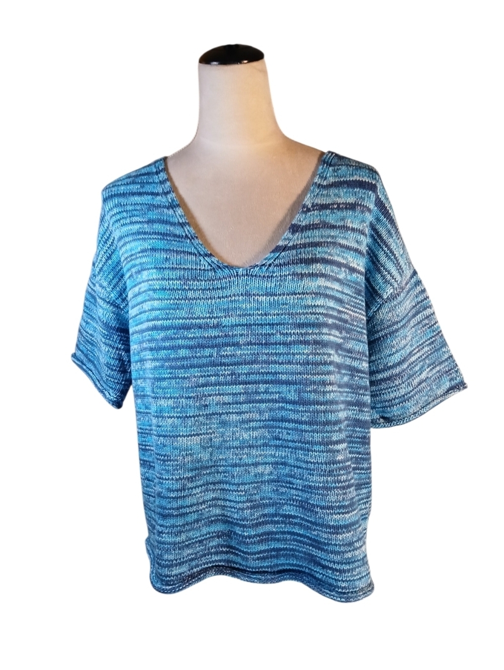 NWT Talbots Cotton Vneck Short Sleeved Warm Weather Sweater Size Large